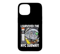 Carcasa para iPhone 15 Divertido Recuerdo de la Ciudad de Nueva York Sobreviví al Metro de Nueva York!