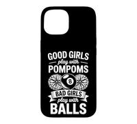 Carcasa para iPhone 15 Divertidos Buenas Chicas Pompones Chicas Malas Bolas Diciendo
