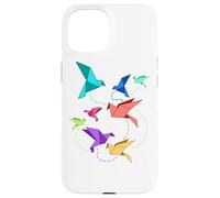 Carcasa para iPhone 15 Divertidos pájaros de Origami Kirigami Paper Crane Fold Fold