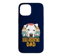 Carcasa para iPhone 15 Dogo Argentino Dog Dad Retro Vintage Mis Perros Son Mi Cardio