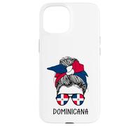 Carcasa para iPhone 15 Dominicana Girl Dominican Heritage Dominican Republic Flag
