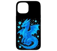 Carcasa para iPhone 15 Dragon Azul Mistico Ilustracion Fantasia Celestial Adorable