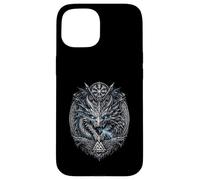 Carcasa para iPhone 15 Dragón Vikingo Jormungandr y Niddhogg Vikings Dragón
