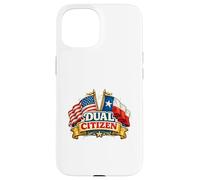 Carcasa para iPhone 15 Dual Citizen Texas American Flag Patriotic Funny Pride