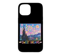 Carcasa para iPhone 15 Dulces sueños Lindos Van Gogh Noche Estrellada Pintura Caramelos