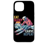 Carcasa para iPhone 15 Eat Sleep Carve Repeat - Ski Driver Sunset Ski Design