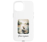 Carcasa para iPhone 15 El Lindo Gato Peace Is Power de Calm Lake Art