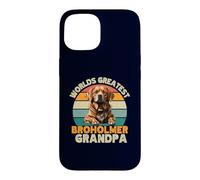 Carcasa para iPhone 15 El Mejor Perro Broholmer del Mundo, Abuelo, Divertido dueño de Perros Retro