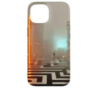 Carcasa para iPhone 15 El umbral de neón - Cyberpunk Dystopian City Art