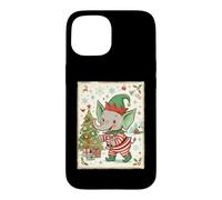 Carcasa para iPhone 15 Elefante Santa's Elf Christmas Tree Presents Retro Holiday