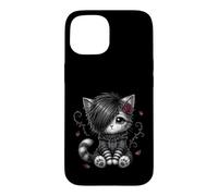 Carcasa para iPhone 15 EMO Cat Rose Regalos góticos Amante de los Gatos Goth Girl Dark Kitty