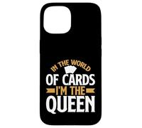 Carcasa para iPhone 15 En el Mundo de Las Cartas im The Queen Trading Card
