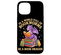Carcasa para iPhone 15 En un Mundo Lleno de Ratones de Biblioteca, sé un bibliófilo dragón de Libros