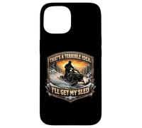 Carcasa para iPhone 15 Esa es una Idea Terrible. Obtendré mi Broma sobre Motos de Nieve con Trineo