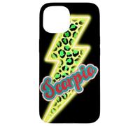 Carcasa para iPhone 15 Escorpio Zodiac Flash eléctrico diseño de Leopardo