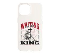 Carcasa para iPhone 15 Esperando al Rey Esqueleto Cristiano Arte bíblico