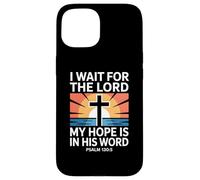 Carcasa para iPhone 15 Espero al Señor Salmo 130:5 Escritura Fe