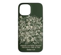 Carcasa para iPhone 15 Esther Cuatro Catorce Fe Cristiana Corona Floral Reina