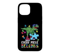 Carcasa para iPhone 15 Every Piece Belongs T-Rex Dinosaur Autism Awareness