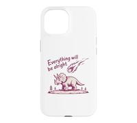 Carcasa para iPhone 15 Everything Is Alright Dinosaur Asteroid Chaos Graphic Retro