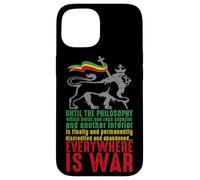 Carcasa para iPhone 15 Everywhere IS War Discurso Haile Selassie León Judá Reggae