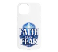 Carcasa para iPhone 15 Faith Over Fear Phil 4:13 Cruz Cristiana versículo bíblico