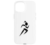 Carcasa para iPhone 15 Figura de Palo de Cola de Caballo Track Sprinter Running Club Runner