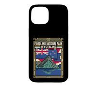 Carcasa para iPhone 15 Fiordland National Park Nueva Zelanda Bandera Gráfico de Viaje