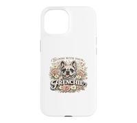 Carcasa para iPhone 15 Florece con tu Regalo Floral para mamá de Bulldog Francés