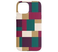 Carcasa para iPhone 15 Formas rectangulares geométricas de Bloques de Color en Tonos de joyería Profundos