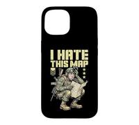 Carcasa para iPhone 15 FPS Gamer Funny I Hate This Map, Reproductor de Videojuegos Militar