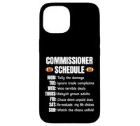Carcasa para iPhone 15 Funny Fantasy Football Commissioner Schedule Draft Day