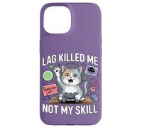 Carcasa para iPhone 15 Funny Gaming Cat Blaming Lag Lindo Felino Controller Design