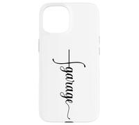 Carcasa para iPhone 15 Funny Garage Car Mechanic Husband Dad - Señal de Cruz Vertical