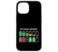 Carcasa para iPhone 15 Funny Introvert Humor Energy Level Graphic Anti Social Fun