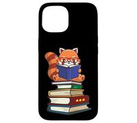 Carcasa para iPhone 15 Funny Kawaii Kids Read Books Red Panda Lover