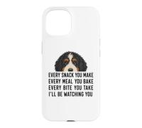 Carcasa para iPhone 15 Funny Mens Womens Every Snack Make Begging Bernedoodle Dog