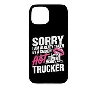 Carcasa para iPhone 15 Funny Truckers Esposa Camionero Caliente Novia Camionero Conductor