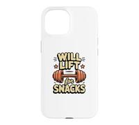 Carcasa para iPhone 15 Funny Will Lift For Snacks Sarcástico Fitness Entrenamiento Citas