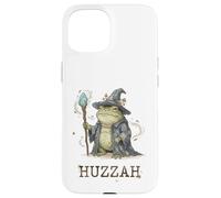 Carcasa para iPhone 15 Funny Wizard Frog Huzzah Meme Fantasy Humor Cottagecore