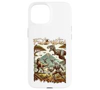 Carcasa para iPhone 15 Futuristic Dinosaur Battle Sci Fi Action Art Warrior