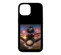 Carcasa para iPhone 15 Gafas con diseño de Perro caniche Negro sobre águila Calva con Bandera Americana