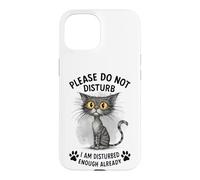 Carcasa para iPhone 15 Gato Gracioso ya Molesto Déjame Solo Kitty