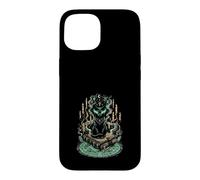Carcasa para iPhone 15 Gato Negro Místico Grimorio Brujería Gótico Oculto