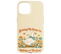Carcasa para iPhone 15 Getting My Steps in Walking with The Lord Christian Floral