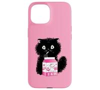 Carcasa para iPhone 15 Girls Cute Cat Strawberry Milk Kawaii Cow and Kitten