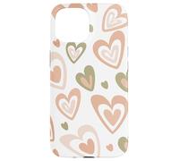 Carcasa para iPhone 15 Girly Coquette Cute Pink Heart Sage Green Hearts Valentines
