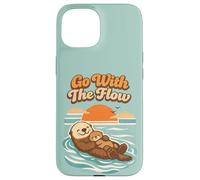 Carcasa para iPhone 15 Go with The Flow Sea Otter Retro Animal