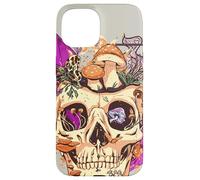 Carcasa para iPhone 15 Goblincore Aesthetic. Vintage Moon Crystals and Forest Skull