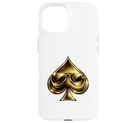 Carcasa para iPhone 15 Golden Spade Sunglasses Poker Casino Lucky Symbol